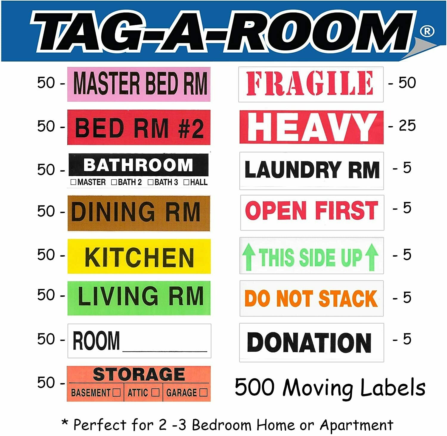 Smooth Move 500 - Color Coded Moving Labels