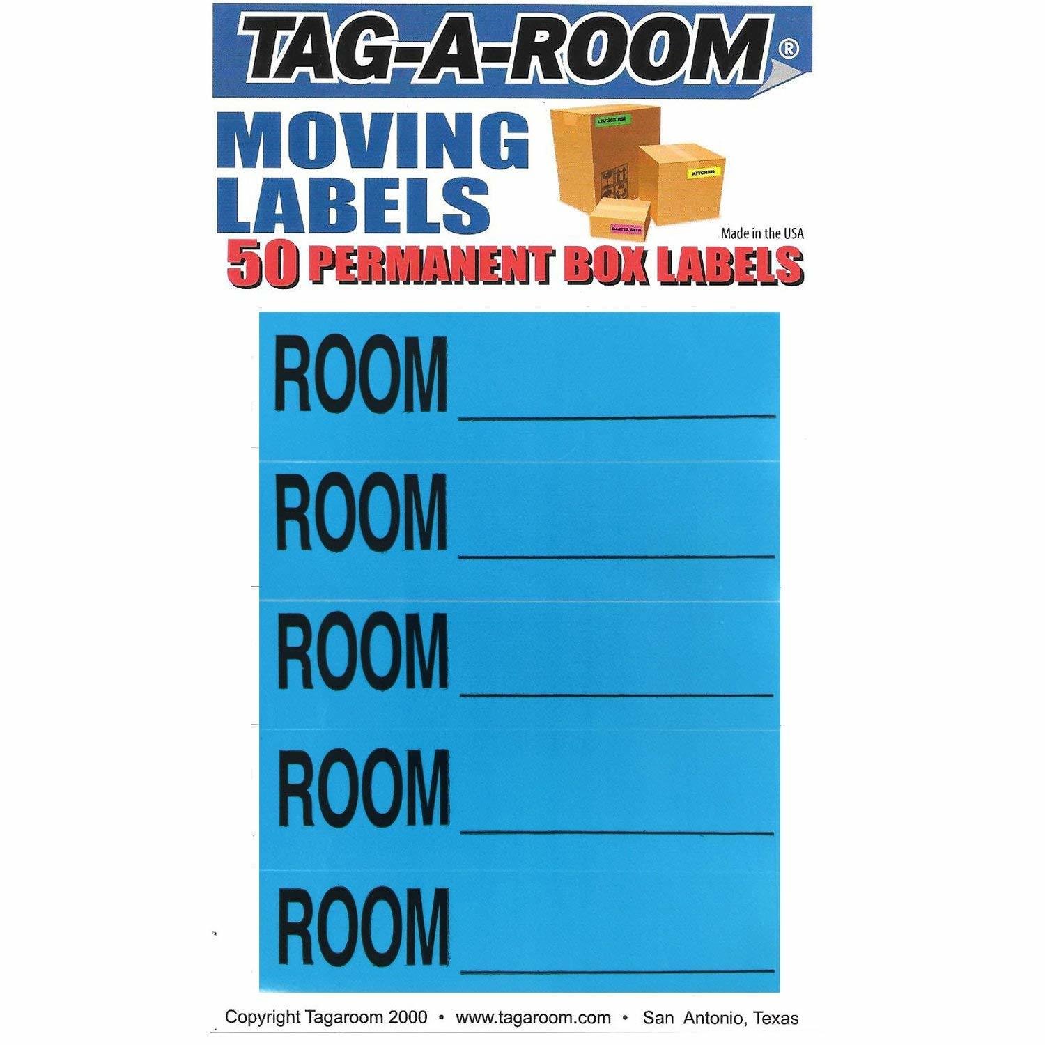 Color Coded Moving Box Labels (Room Blank Blue)