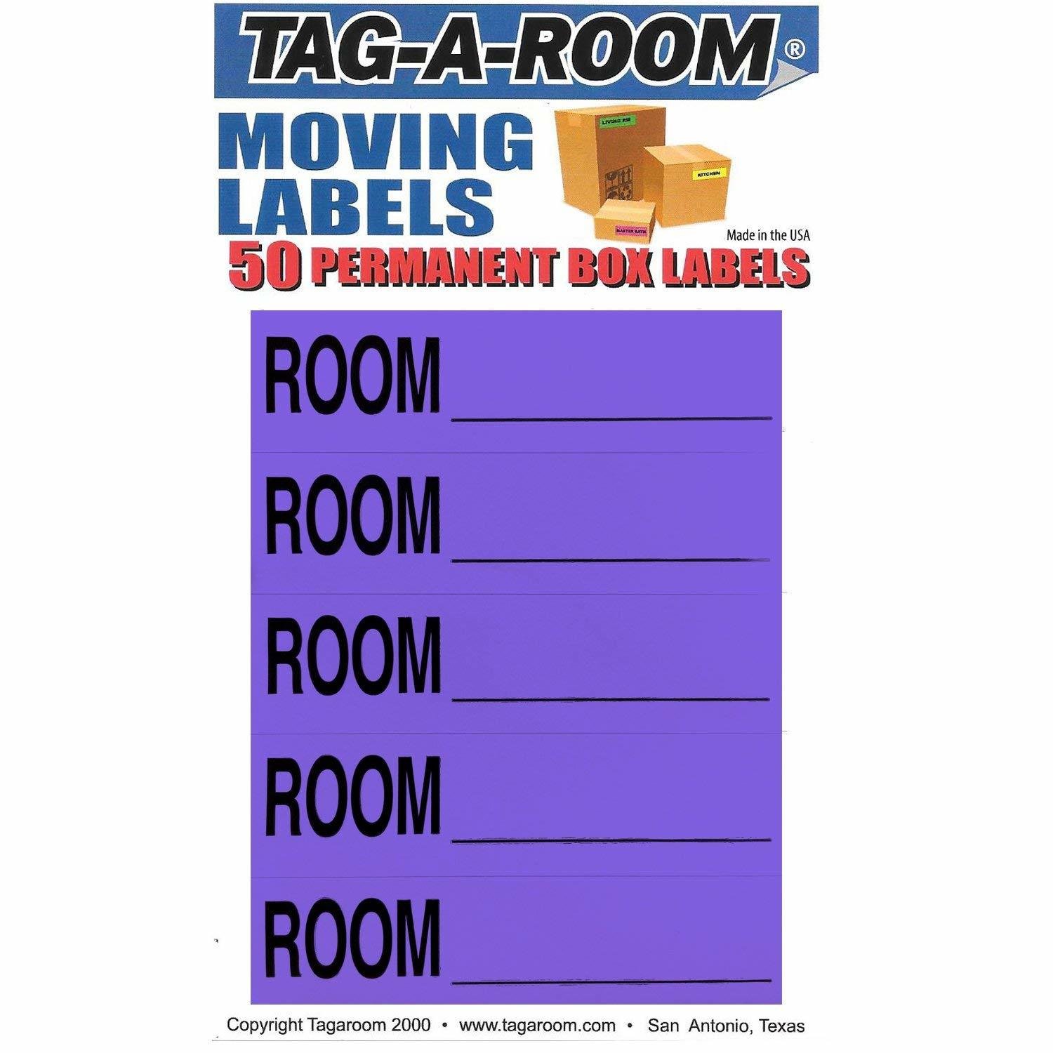 Color Coded Moving Box Labels (Room Blank Purple)