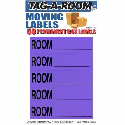 Color Coded Moving Box Labels (Room Blank Purple)