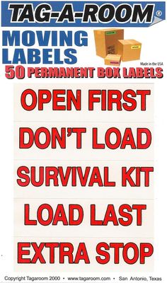 Mover Labels - 50 Count
