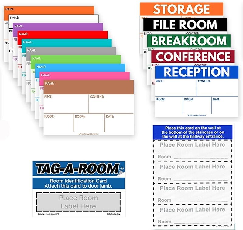 Office Moving Label Stickers Color Coded, 325 Count