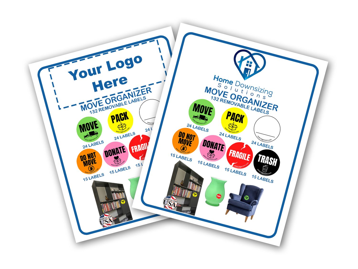 25 Custom Branded Organizer Label Packs
