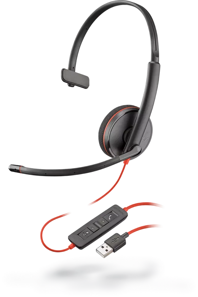 Plantronics Blackwire C3210 USB-A Auricular Monoaural con Microfono - Almohadilla Acolchada - Controles en Cable