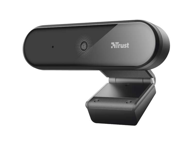 Trust Tyro Webcam Full HD 1080p USB 2.0 - Microfono Incorporado - Enfoque Automatico - Angulo de Vision 64º - Tripode Incluido - Cable de 1.50m - Color Negro