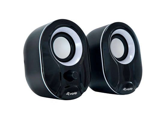 Equip Life Altavoces 2.0 USB 6W - Conector Jack 3,5 mm - Control en Altavoz - Color Negro/Blanco