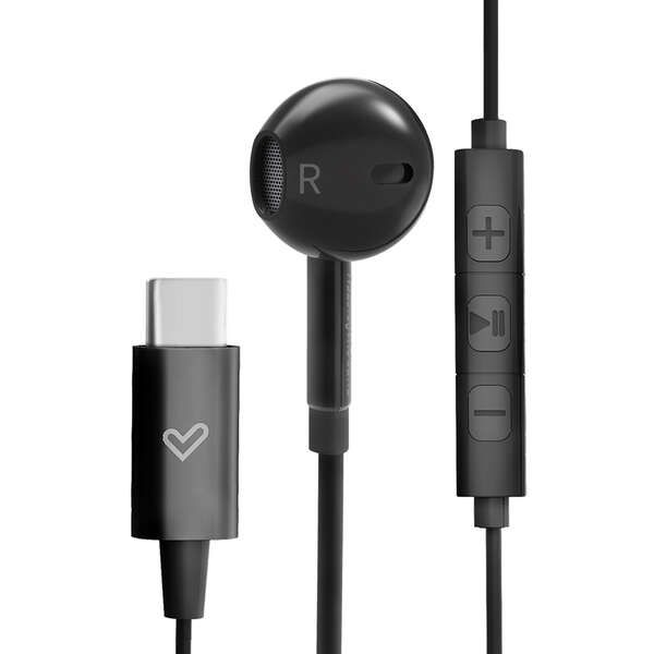 Energy Sistem Auriculares Smart 2 - Type C - Musica y Control de Volumen - Caja de Viaje - Color Negro