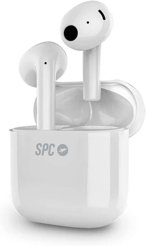 SPC Auriculares Bluetooth Zion Studio - Diseño Ultracompacto - Modo Enc - Duracion de Bateria 20 Horas - Control Tactil - Modo Gaming - Resistencia IPX4 - Color Blanco