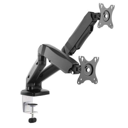 Equip Soporte de Mesa con Brazo Articulado para 2 Monitores 13"/27" - Gestion de Cables - Piston de Gas - Peso Max 6.5kg - VESA 100X100mm