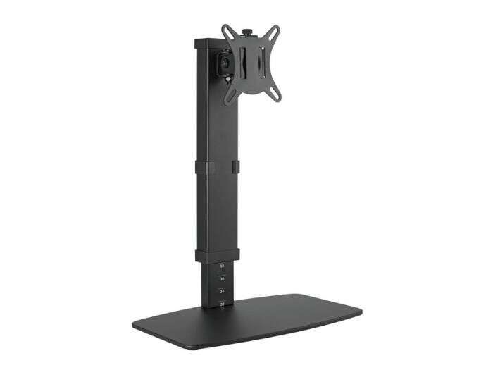 Equip Soporte de Mesa con Base para Monitor 17"-32" - Ajustable en Altura, Inclinable y Giratorio - Gestion de Cables - Peso Max 8kg - VESA Max. 100X100mm