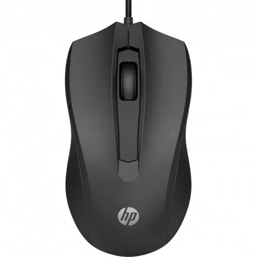 HP Wired 100 Raton USB 1600dpi - 3 Botones - Uso Ambidiestro - Color Negro