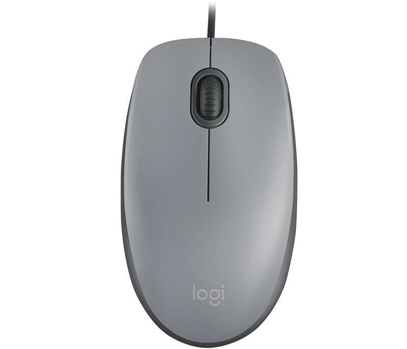 Logitech M110 Silent Raton USB 1000dpi - 3 Botones - Silencioso - Uso Ambidiestro - Cable de 1.80m - Color Gris
