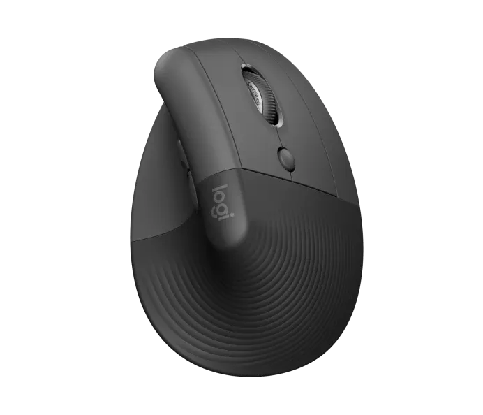 Logitech Lift Raton Vertical Bluetooth e Inalambrico USB 4000dpi - 5 Botones - Uso Diestro - Color Negro/Gris