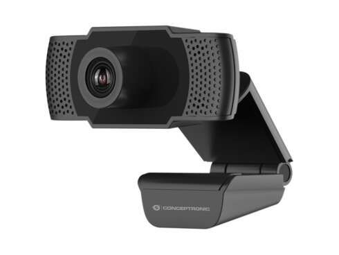 Conceptronic Webcam Full HD 1080p USB 2.0 - Microfono Integrado - Enfoque Fijo - Angulo de Vision 90º - Cable de 1.50m - Color Negro