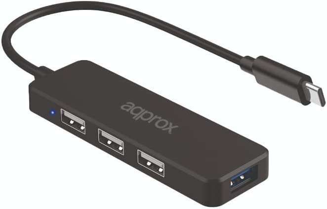 Approx Hub USB-C con 3x USB 2.0 y 1x USB 3.0 - Velocidad hasta 5 Gbit/s