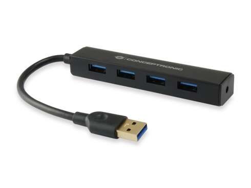 Conceptronic Hub Extensor USB3.0 a  4 Puertos USB3.0 - 5Gbps - Negro