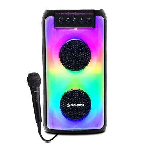 Coolsound Party Boom A370 Altavoz Portatil Bluetooth 50W 2x 3" - Iluminacion LED - USB, MicroSD, Jack3.5mm - Bateria 3.7V 1800mAh - Asa de Transporte- Microfono Incluido