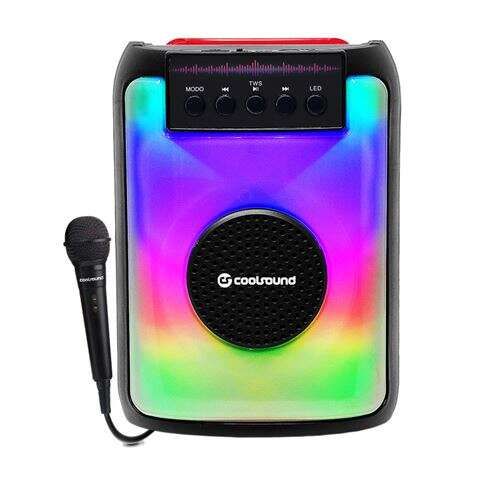 Coolsound Party Boom A380 Altavoz Portatil Bluetooth 20W 3" - Iluminacion LED - USB, MicroSD, Jack3.5mm - Bateria 3.7V 1500mAh - Asa de Transporte - Microfono Incluido
