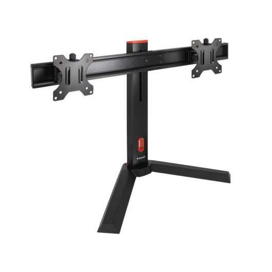 Tooq Soporte de Mesa Gaming para 2 Monitores de 17"-27" - Soporte para Auriculares - Gestion de Cables - Peso Max 7kg x Brazo - VESA 100x100mm