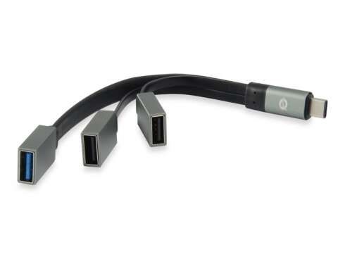 Conceptronic Hubbies Extensor de USB-C a 2 Puertos USB-A 2.0 y 1 Puerto USB-A 3.0 - 2X 480Mbps 1X 5Gbps - Negro