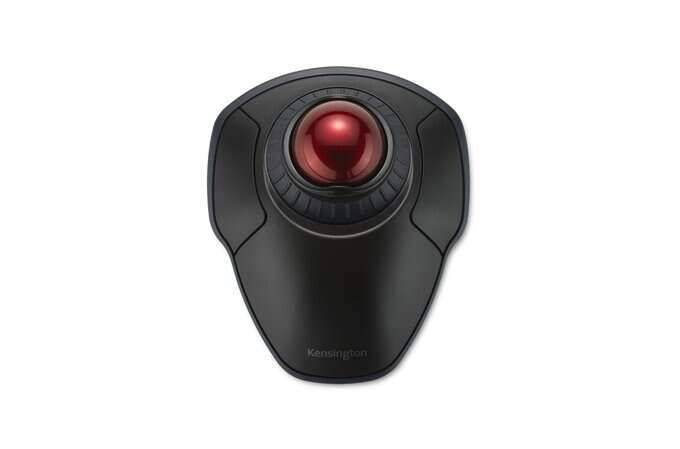 Kensington Orbit Raton Trackball Inalambrico Bluetooth 3.0 Le o USB 2,4 GHz 1600dpi - Anillo de Desplazamiento - Uso Ambidiestro - Color Negro/Rojo