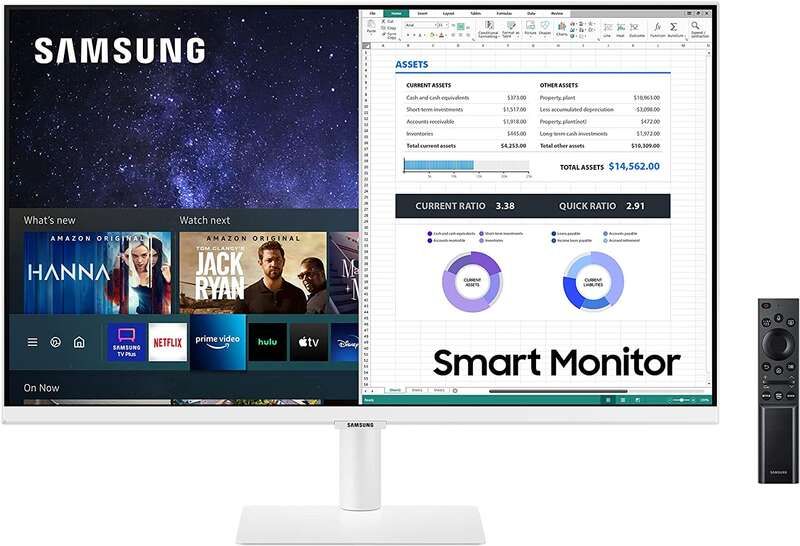 Samsung Monitor Smart LED 27" VA FullHD 1080P 60Hz - Respuesta 8ms - Altavoces y Mando a Distancia - Angulo de Vision 178° - 16:9 - Bluetooth, USB, HDMI - VESA 100x100mm