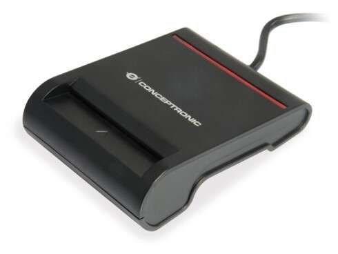 Conceptronic Lector de DNI Electronico 3.0 y eID - Alimentado por USB 2.0 - Color Negro