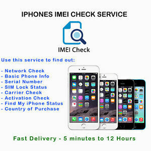 Check IPHONE INFO FAST -IMEI /MODEL/CARRIER/FIND MY IPHONE/BLACKLIST STATUS ETC