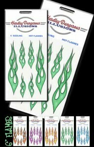 Green Flame Removable Illusion Stickers