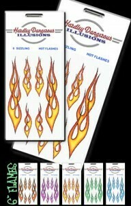 Yellow Flame Removable Illusion Stickers