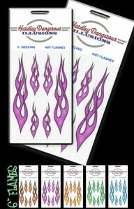 Purple Flame Removable Illusion Stickers