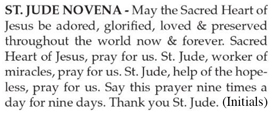 Prayer To Saint Jude Novena