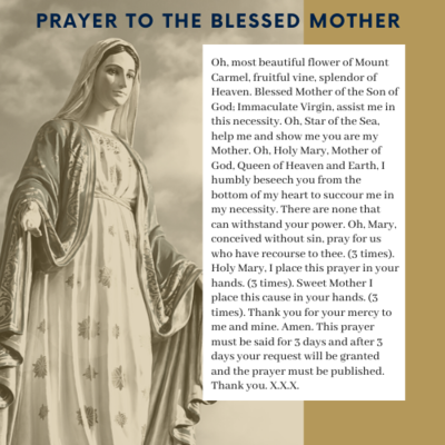Prayer To Blessed Mother