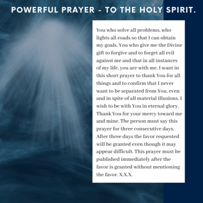 Powerful Prayer To The Holy Spirit