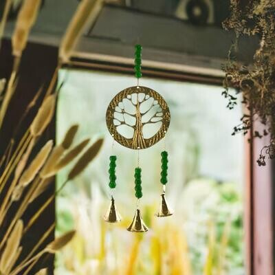 My Mystic Tree of Life Brass Chime W/ Beads 11"L
