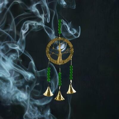 My Mystic Tree of Life Brass Chime W/ Beads 11"L