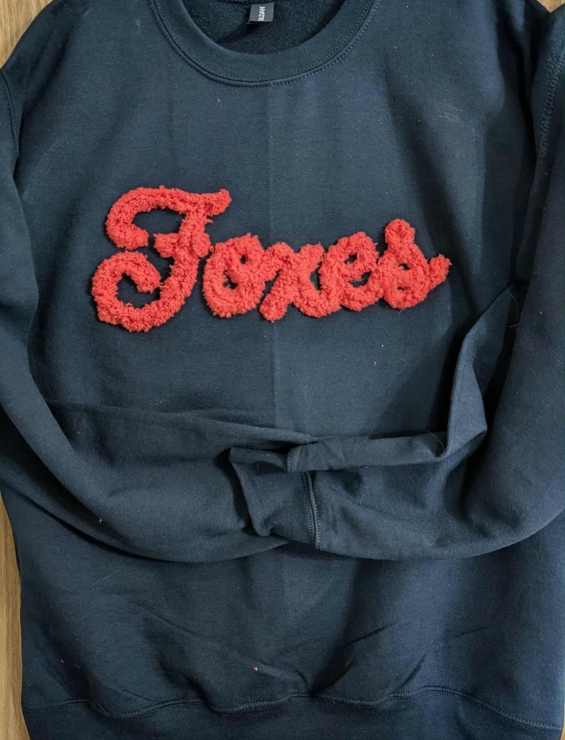 Faux Chenille Embroidered Foxes