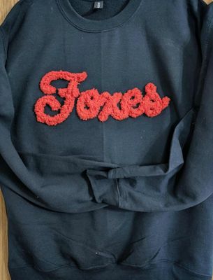 Faux Chenille Embroidered Foxes