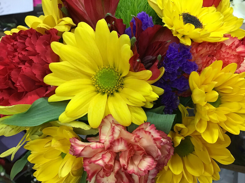 SMALL Designer’s Choce Arrangement in REDS, YELLOWS, ORANGES & ETC.- Item #WFEBT-9005