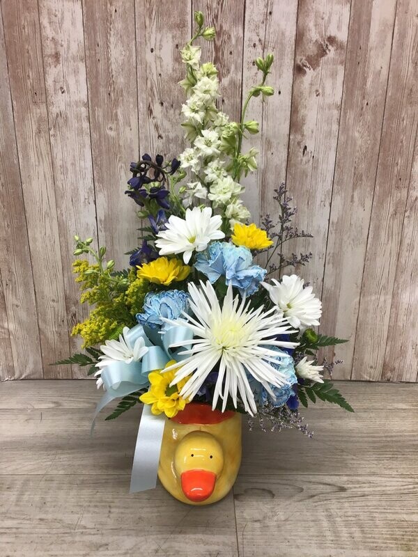 Baby Boy Duckie Arrangement - Item #WFEBT-2007