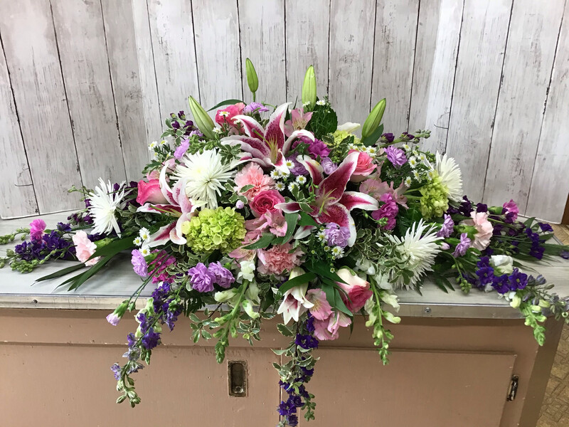 Garden Of Memories Casket Spray- Item #WFEBT-5116