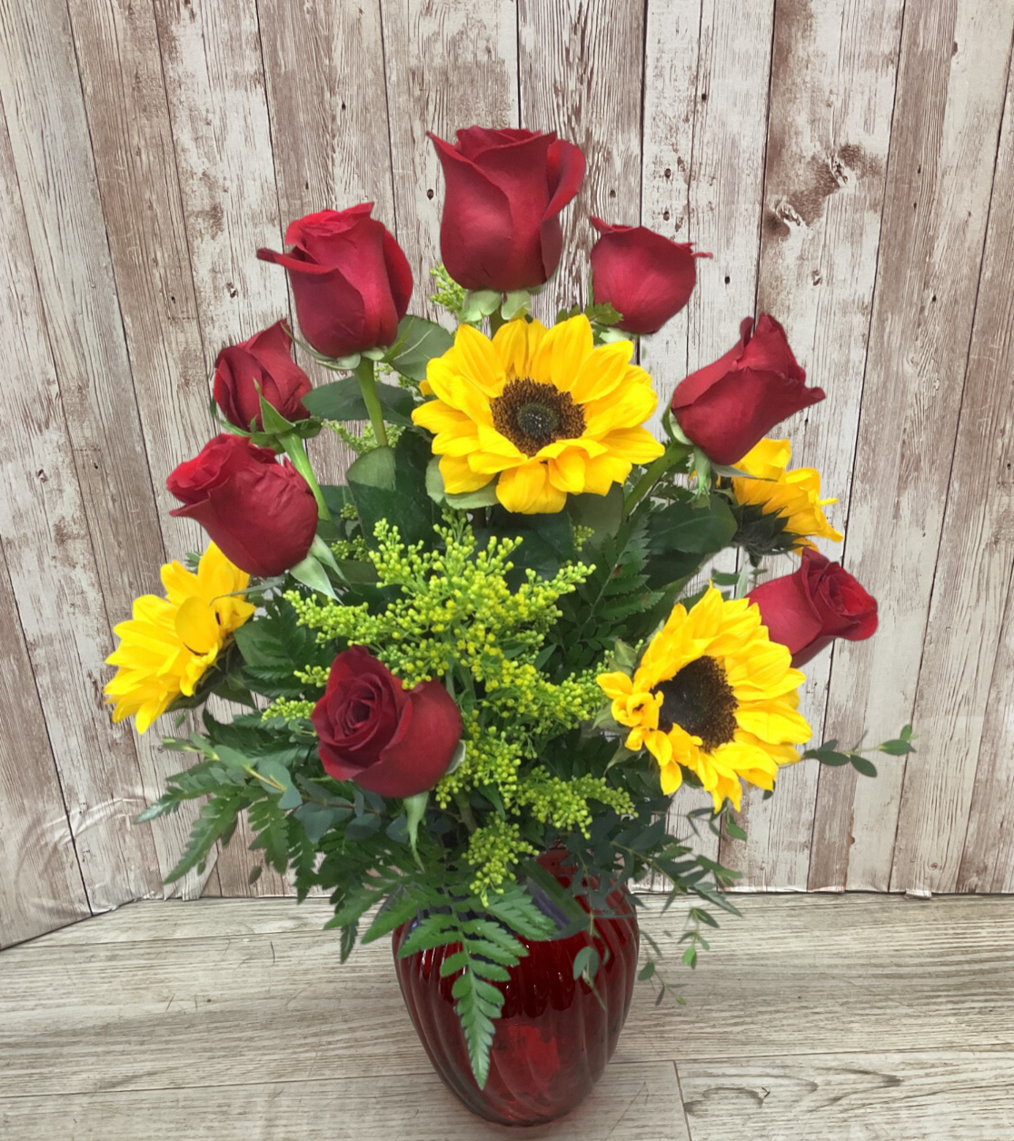 "Love of a Lifetime" Red Roses And Sunflowers WFEBT #5
