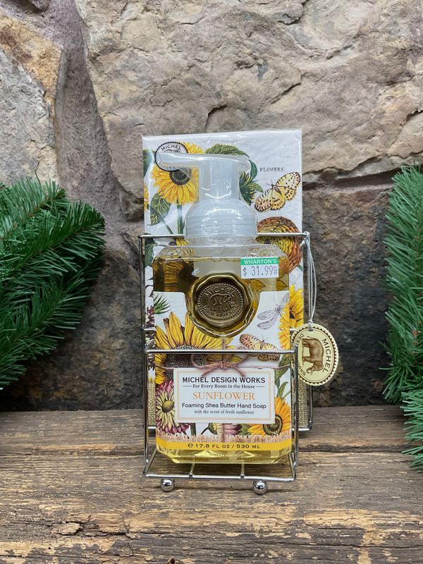Michel Design Works Sunflower Hand Soap Gift Set with Napkins in Metal holder