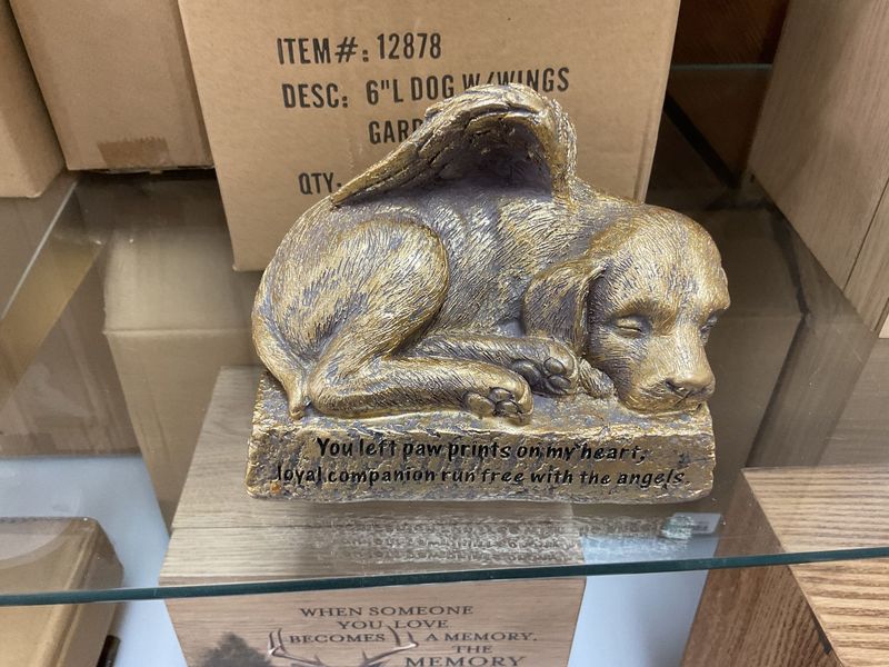 Gold Dog Garden Statue 6" with wings **SOLD AS ADD ON ONLY-- NOT BY ITS SELF**