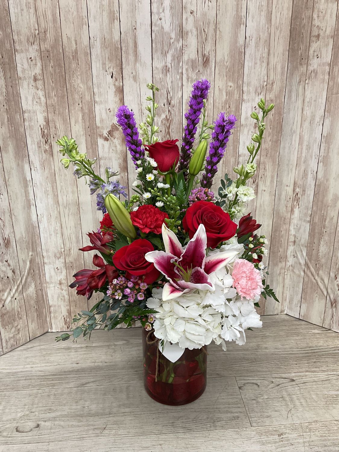"My Endless Love" Red and Clear Vase with Hearts   WFEBT #11