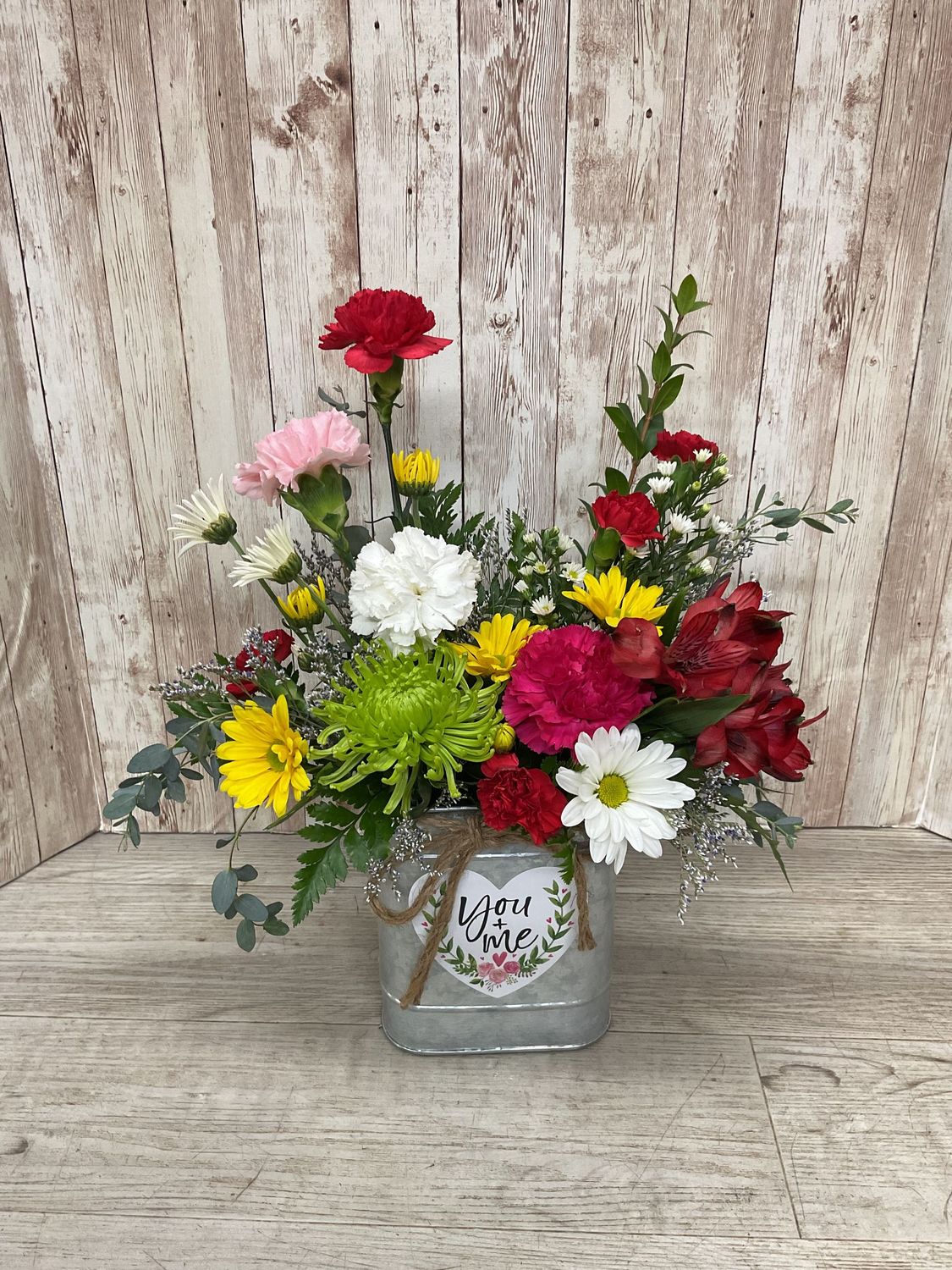 "Sweet Talk" Galvanized Tin with Valentine Saying in heart WFEBT #6