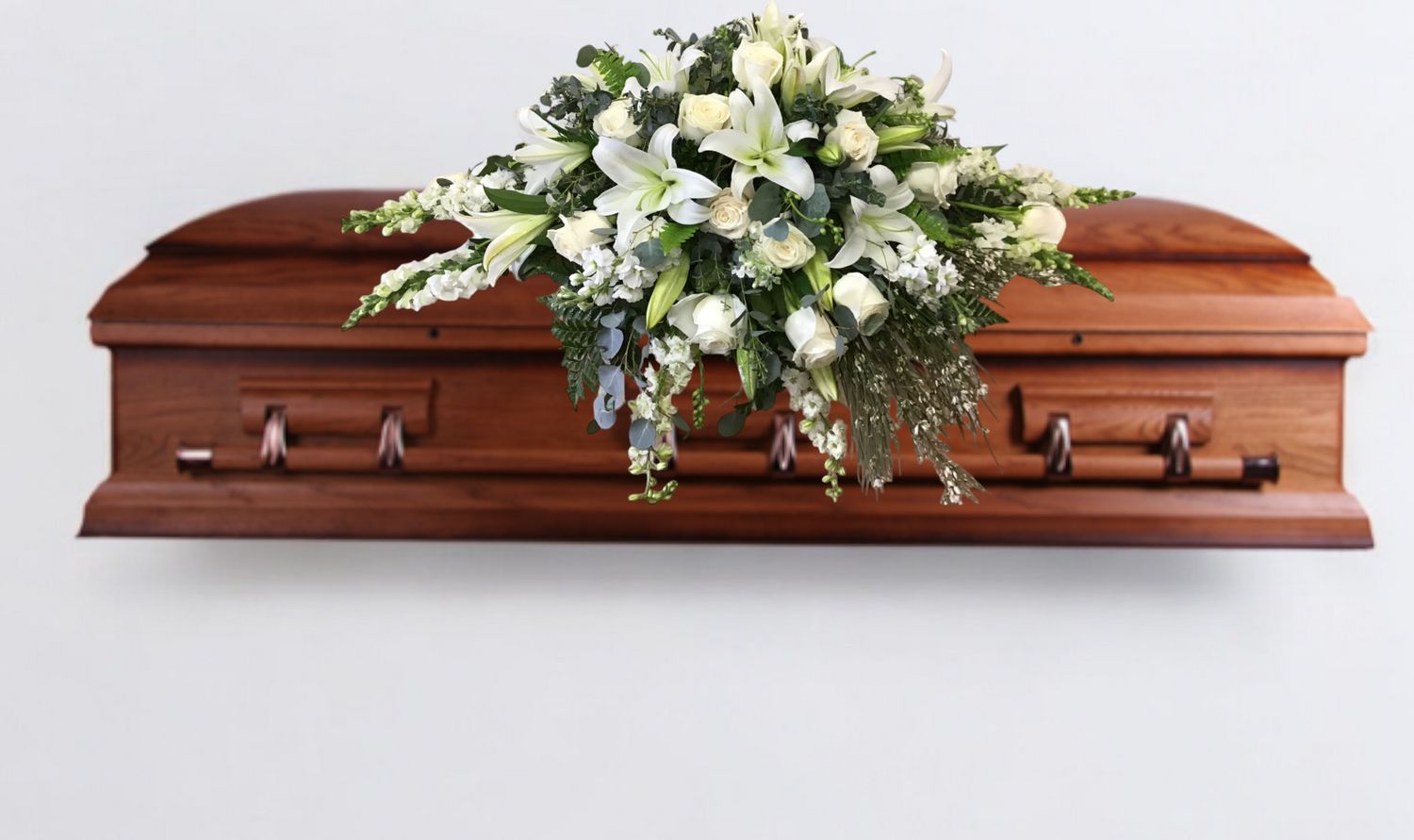 Peaceful Devotion Casket Spray- Item #WFEBT-546 Peaceful Devotion Casket Spray- Item #WFEBT-546
