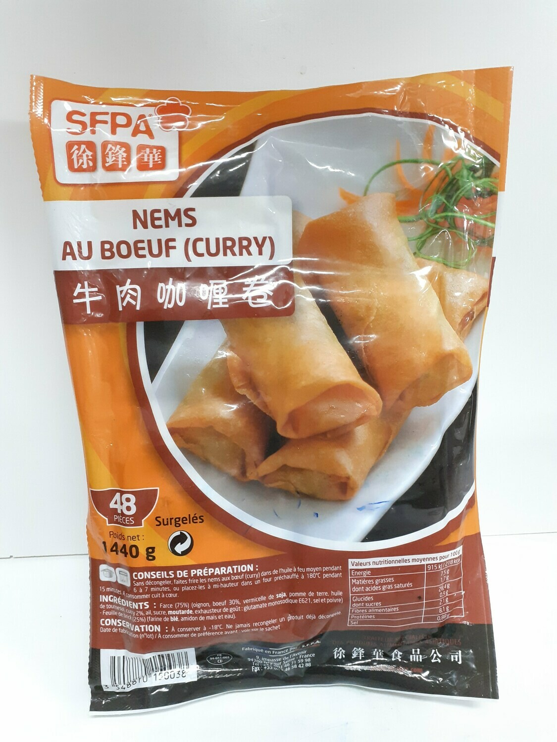 Nems Au Boeuf ( Curry ) SFPA 1.44 Kg