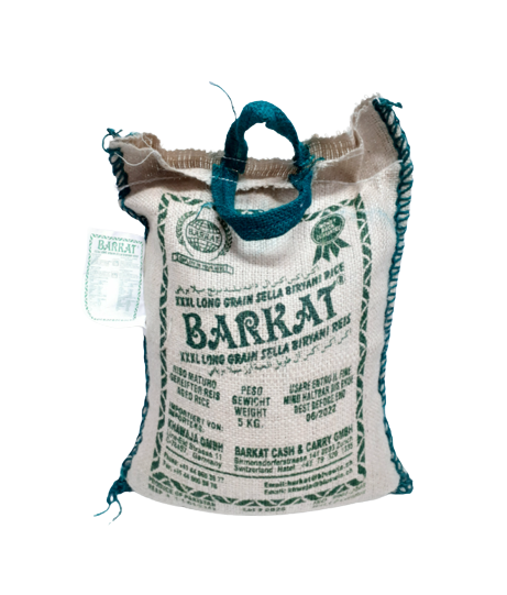 Long Grain Sella Biryani Rice BARKAT 5 Kg