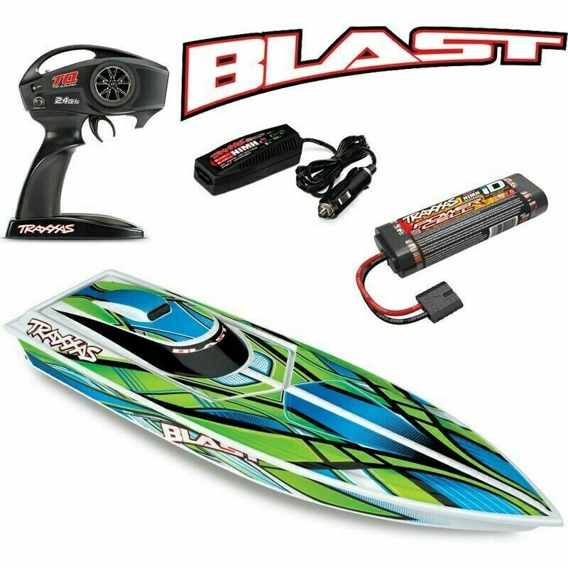 38104-1 Traxxas Blast Electric RC Boat w/ID Battery & Quick Charger